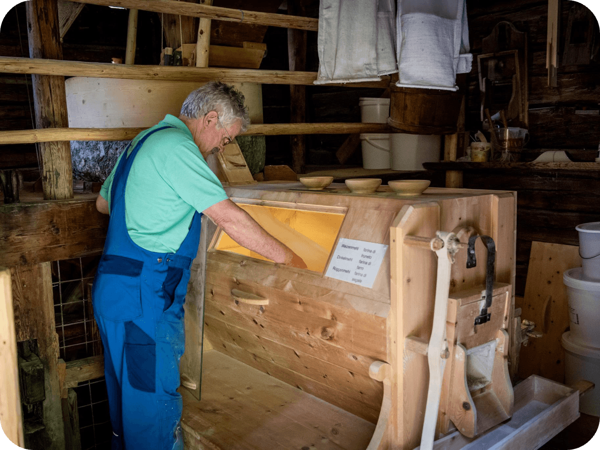 Getreidemahlen in der Stadtner-Mühle